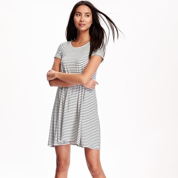 Dresses & Skirts - Striped Black & White T-Shirt Dress